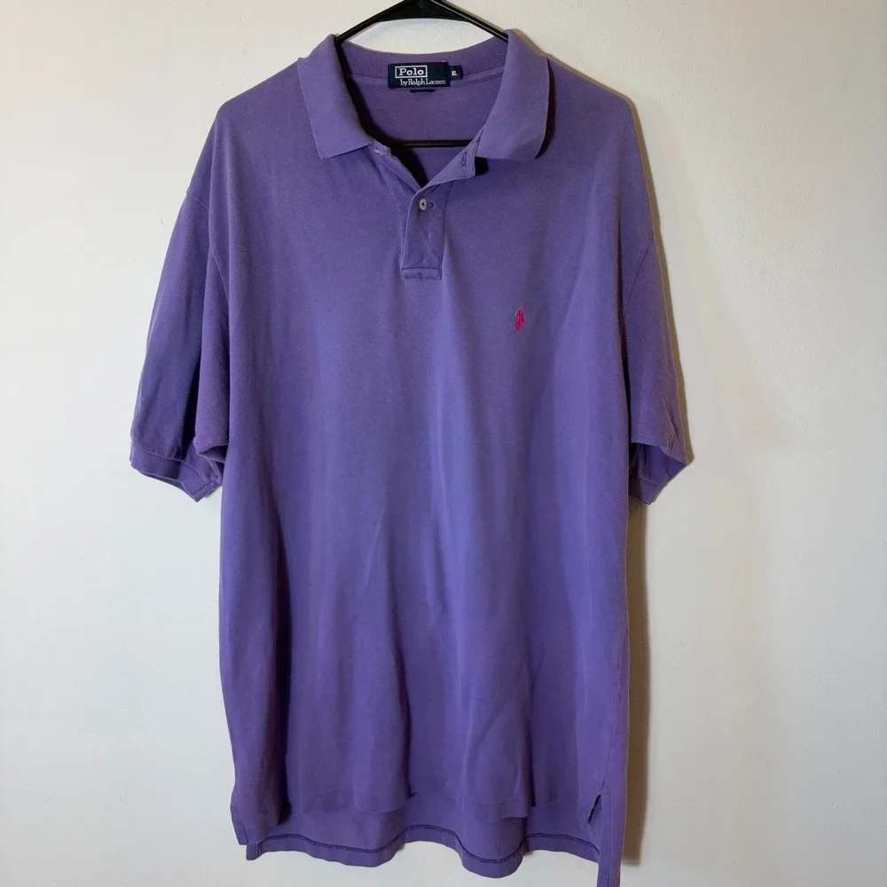Polo by Ralph Lauren Men's XL Purple Polo Shirt Short Sleeve Casual Top